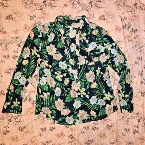 Old Navy Woman's Tropical Blouse Size Large